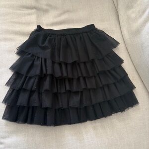 Black Tiered Ruffle Mini Skirt
